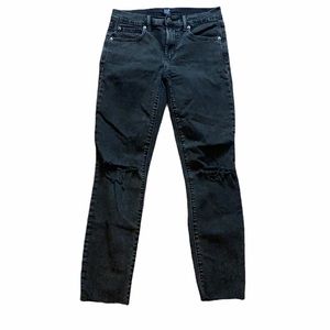 GAP Black True Skinny Jeans Raw Hem